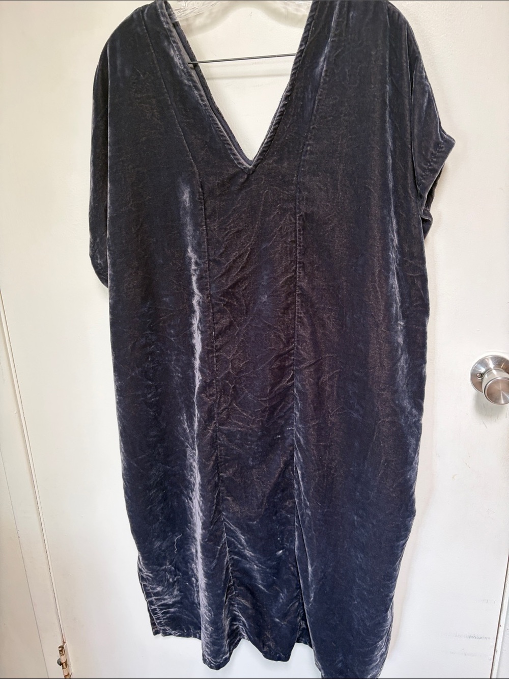 Cost Plus World Market Crushed Velvet Top in Charcoal Gray